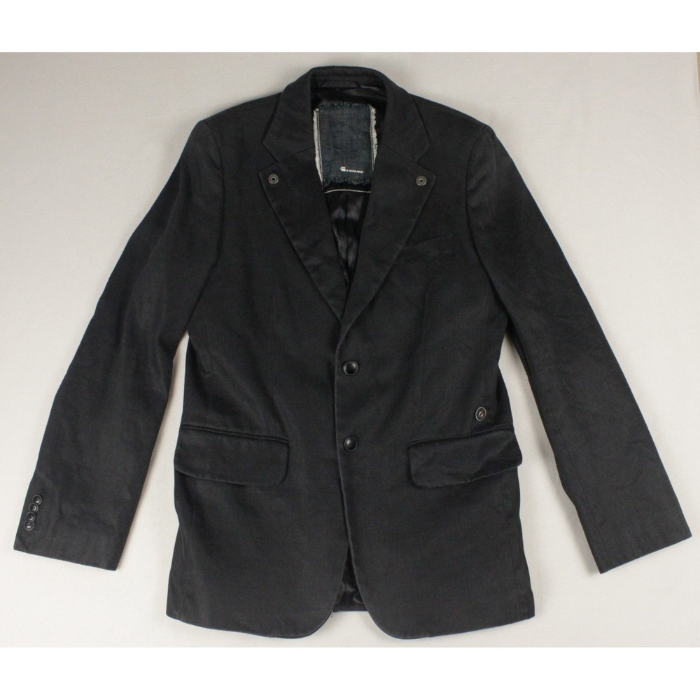 G-Star Raw Shield Blazer Mens M Black Linen Blend Tailored Sport Coat